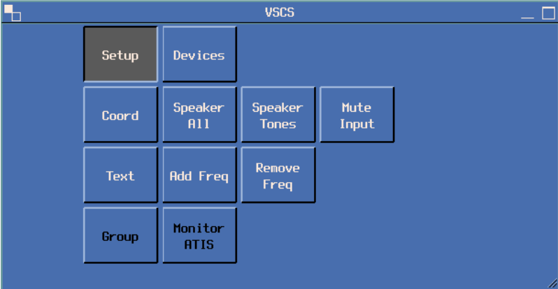 VSCS Window Setup tab